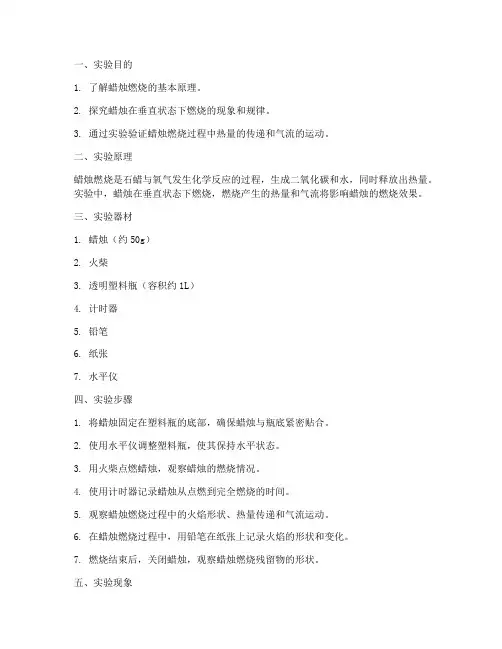 垂直燃烧实验实验报告