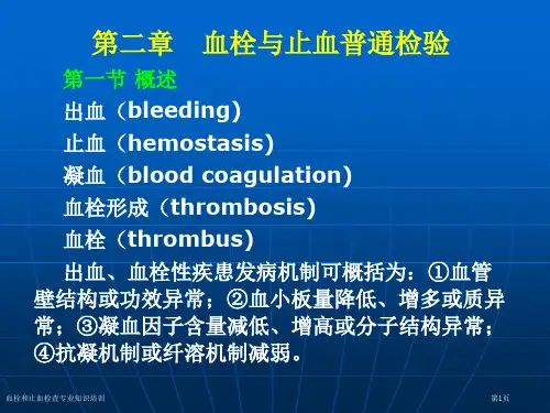 血栓和止血检查专业知识培训专家讲座