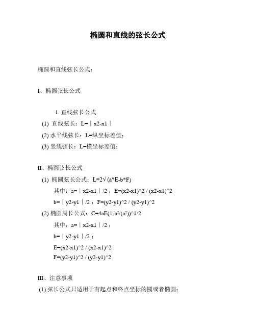 椭圆和直线的弦长公式