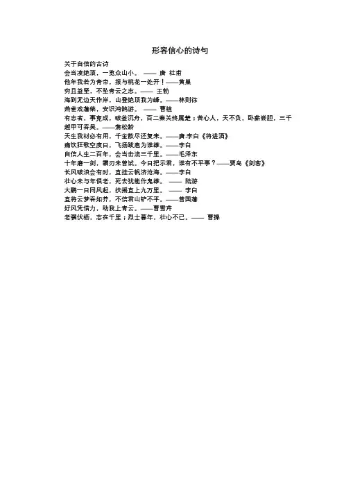 形容信心的诗句