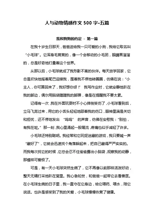 人与动物情感作文500字-5篇