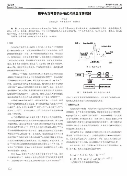用于火灾预警的分布式光纤温度传感器