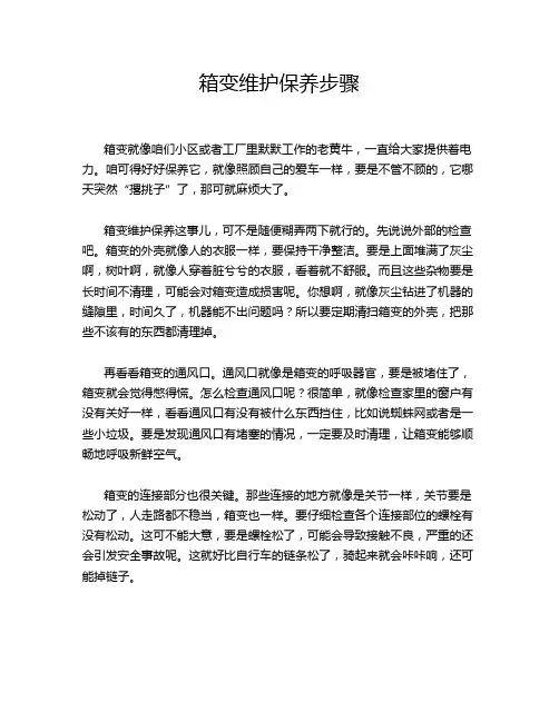 箱变维护保养步骤