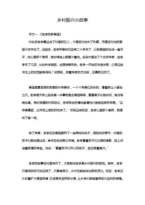 乡村振兴小故事
