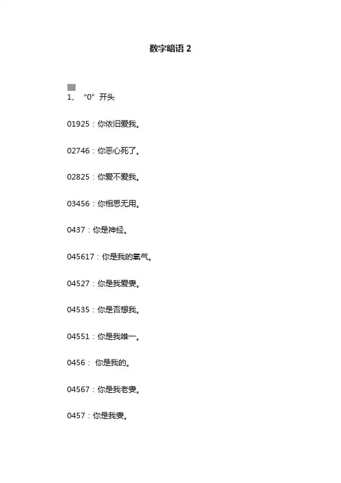 数字暗语2
