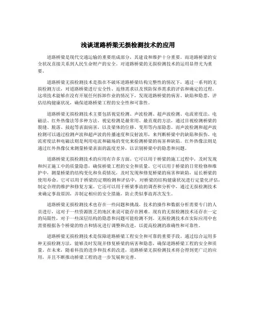 浅谈道路桥梁无损检测技术的应用