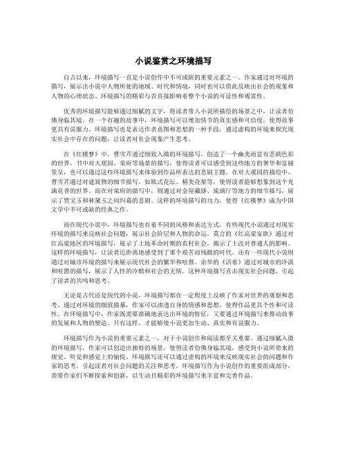 小说鉴赏之环境描写