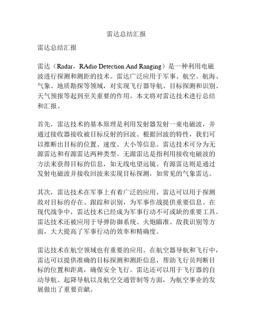 雷达总结汇报