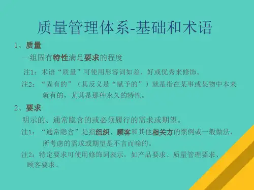 质量管理体系基础知识与术语专业培训(ppt 22页)