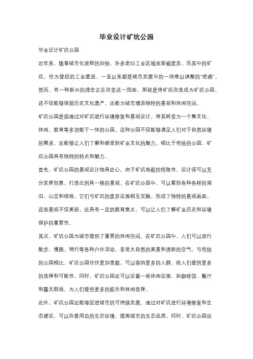 毕业设计矿坑公园