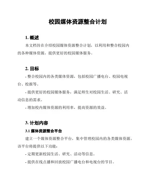 校园媒体资源整合计划