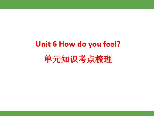 Unit 6  How do you feel？ 单元知识课件人教PEP版英语六年级上