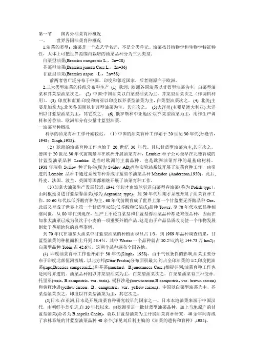 国内外油菜育种概