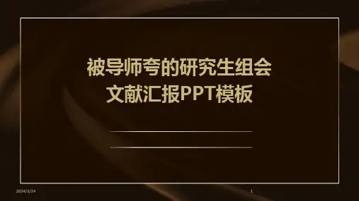 2024年度被导师夸的研究生组会文献汇报PPT模板
