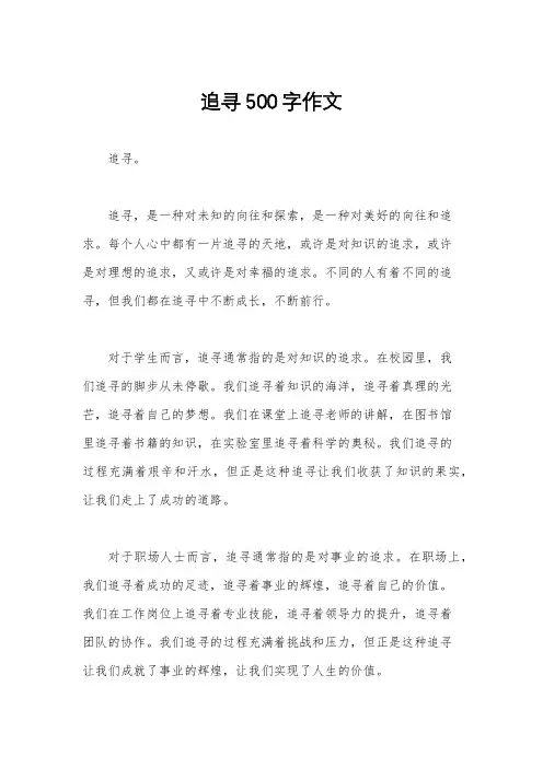 追寻500字作文