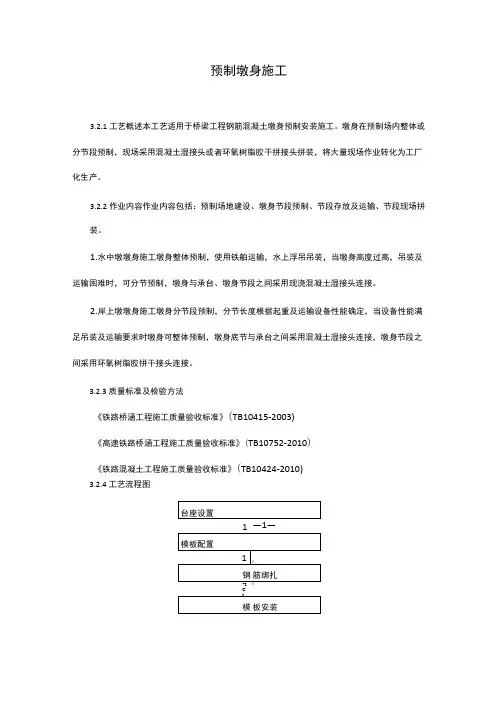预制墩身施工