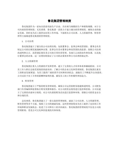 鲁花集团管理制度