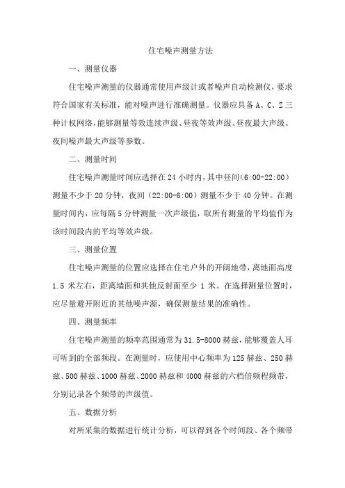 住宅噪声测量方法
