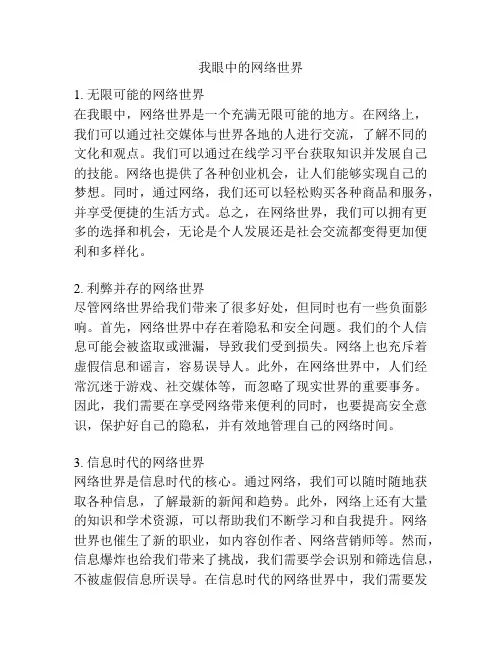 我眼中的网络世界