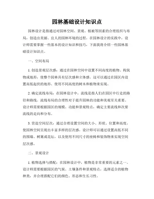 园林基础设计知识点
