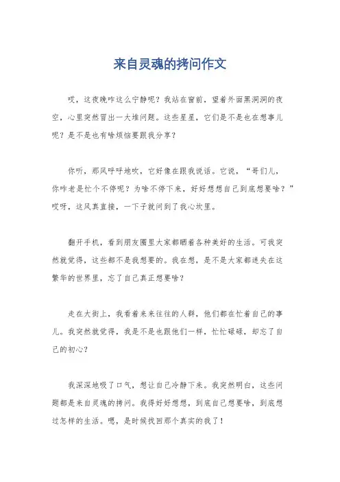 来自灵魂的拷问作文
