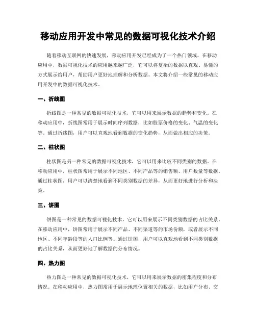 移动应用开发中常见的数据可视化技术介绍