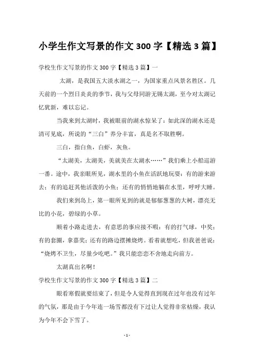小学生作文写景的作文300字【3篇】