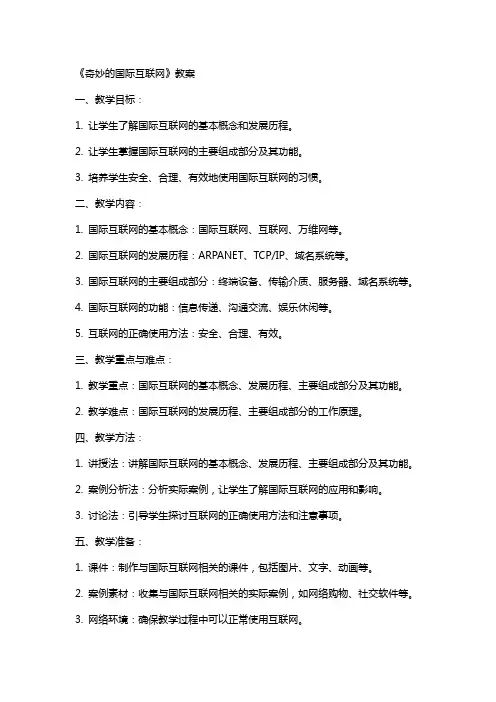 《奇妙的国际互联网》教案