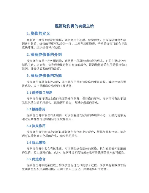 湿润烧伤膏的功能主治