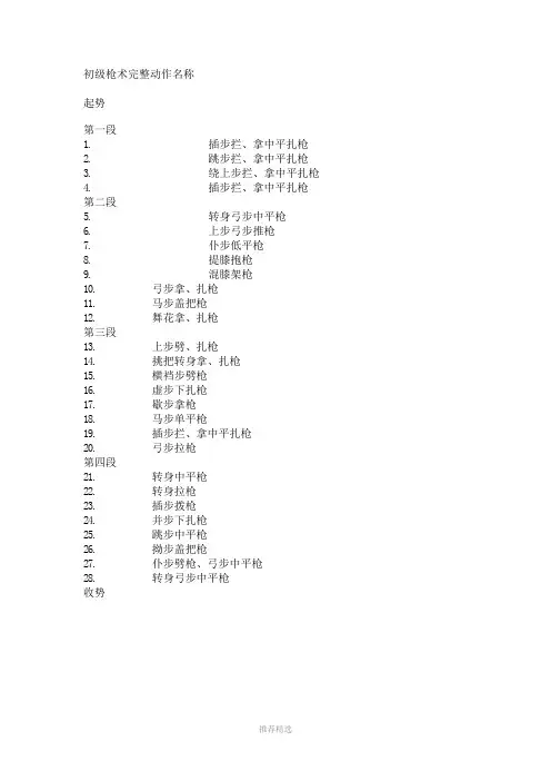 推荐-初级枪术-图解-真人图示版