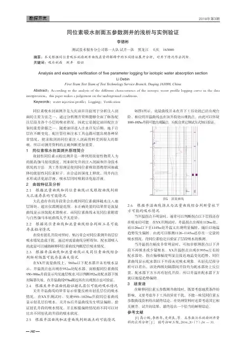 同位素吸水剖面五参数测井的浅析与实例验证