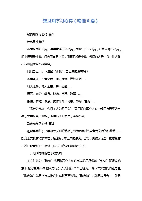 致良知学习心得(精选6篇)