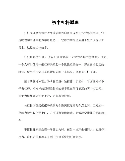 初中杠杆原理ppt
