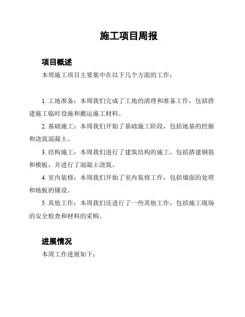 施工项目周报