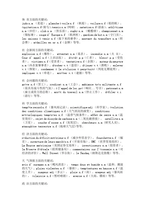 法语听力词汇