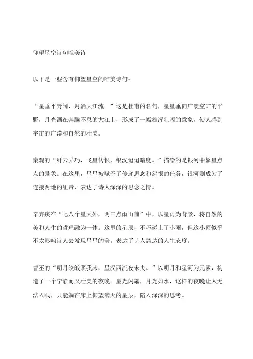 仰望星空诗句唯美诗