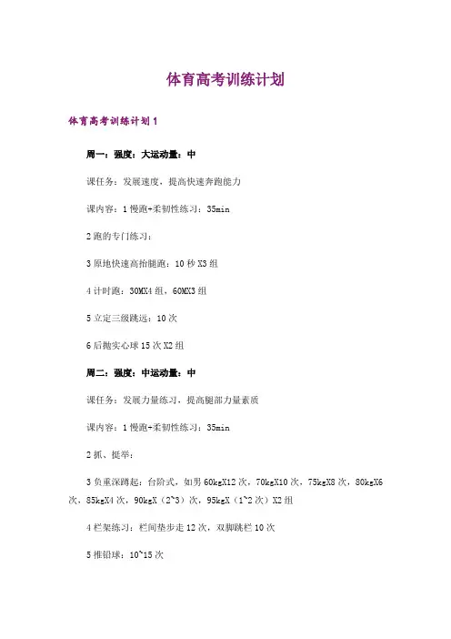 体育高考训练计划