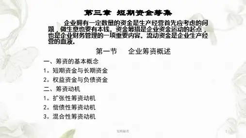 短期融资ppt课件