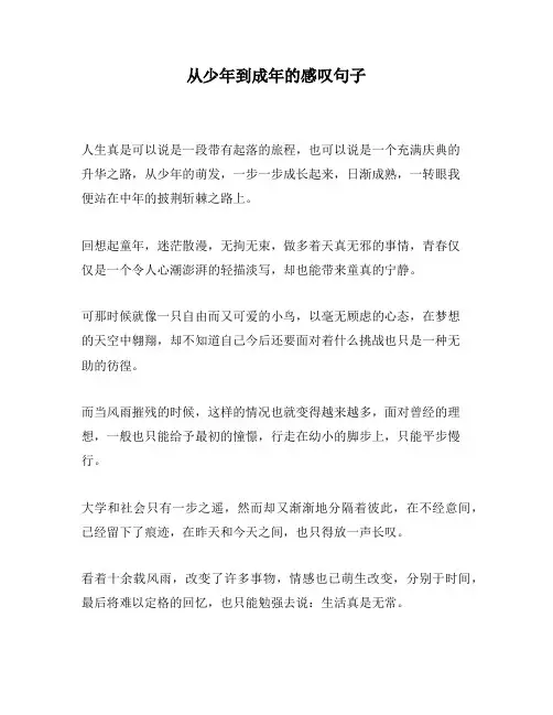 从少年到成年的感叹句子