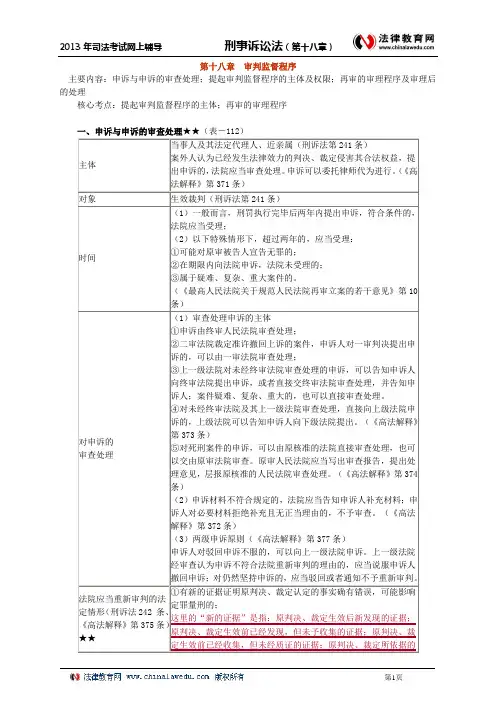 第十八章 审判监督程序