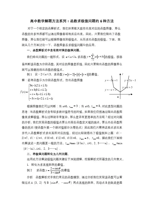 高中数学解题方法系列：函数求极值问题的6种方法
