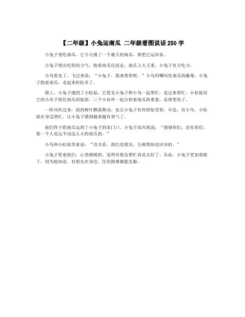 【二年级】小兔运南瓜 二年级看图说话250字