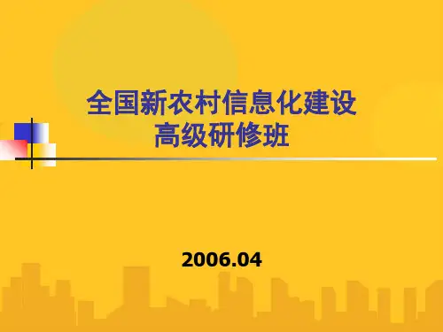 全国新农村信息化建设PPT优秀版