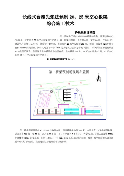 长线式台座先张法预制2025米空心板梁综合施工技术