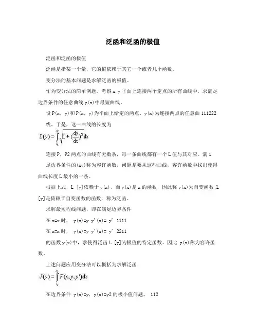 泛函和泛函的极值