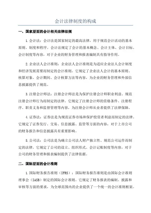 会计法律制度的构成