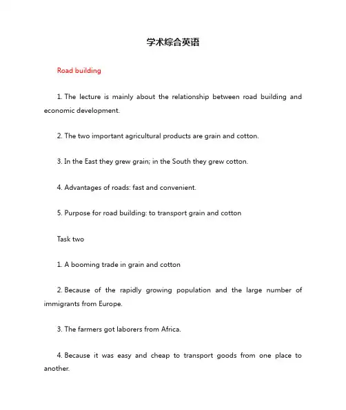 学术综合英语听力答案