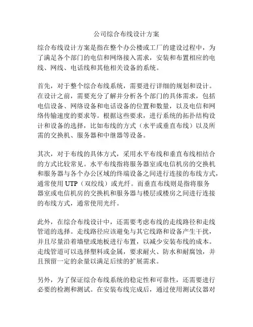 公司综合布线设计方案