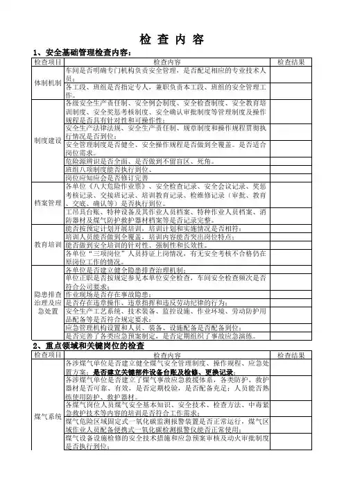 (完整)钢铁冶金企业安全生产大检查内容