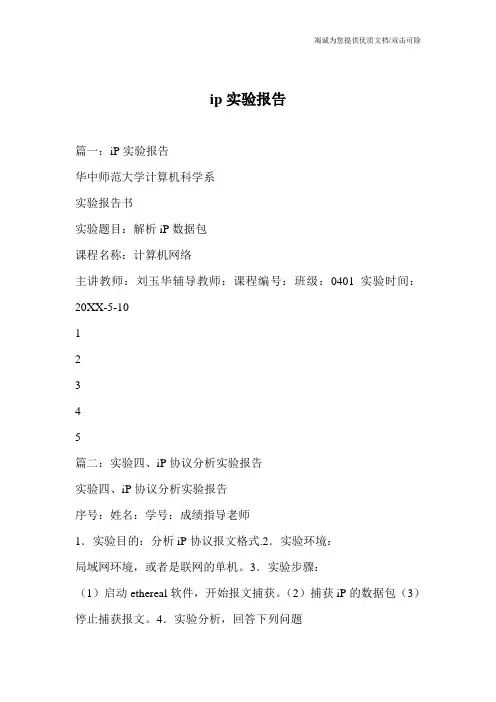 ip实验报告